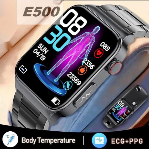 E500 ECG Smartwatch with Blood Glucose Monitoring