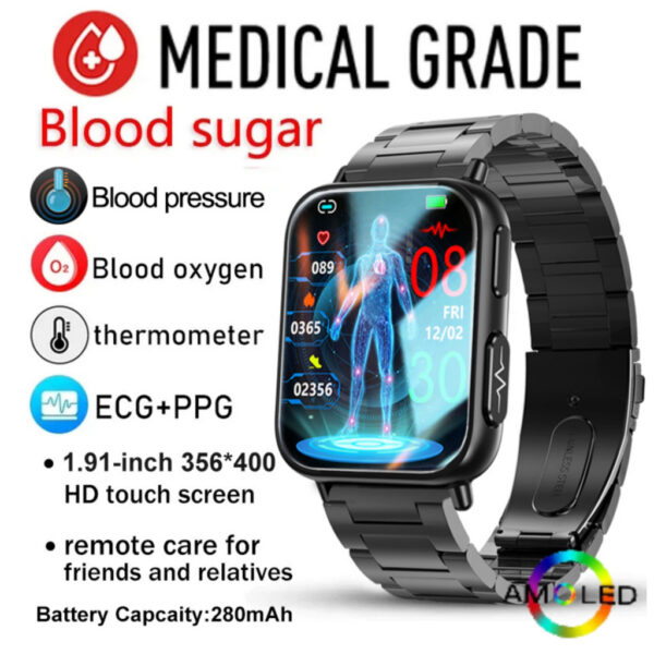 E500 ECG Smartwatch with Blood Glucose Monitoring - Image 2